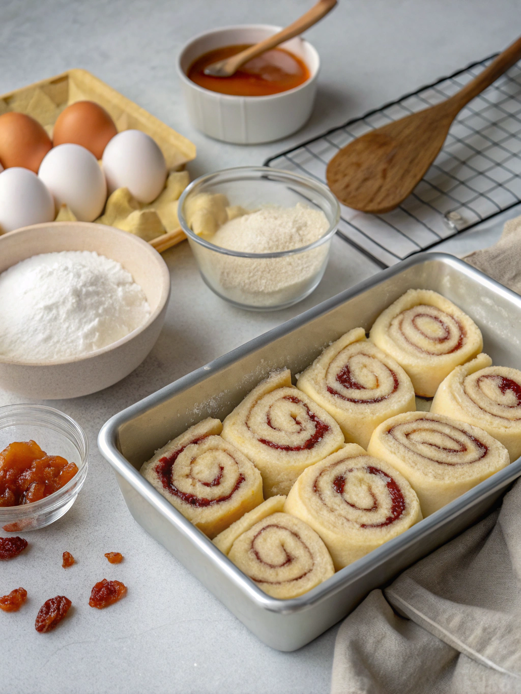jelly roll pan preparing steps